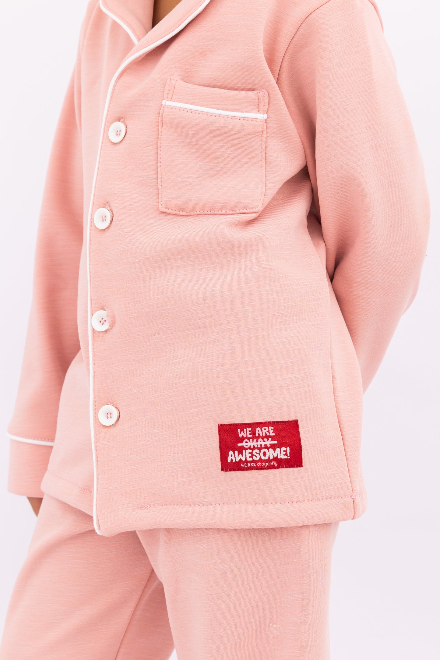 Winter Buttoned PJ - Baby Pink