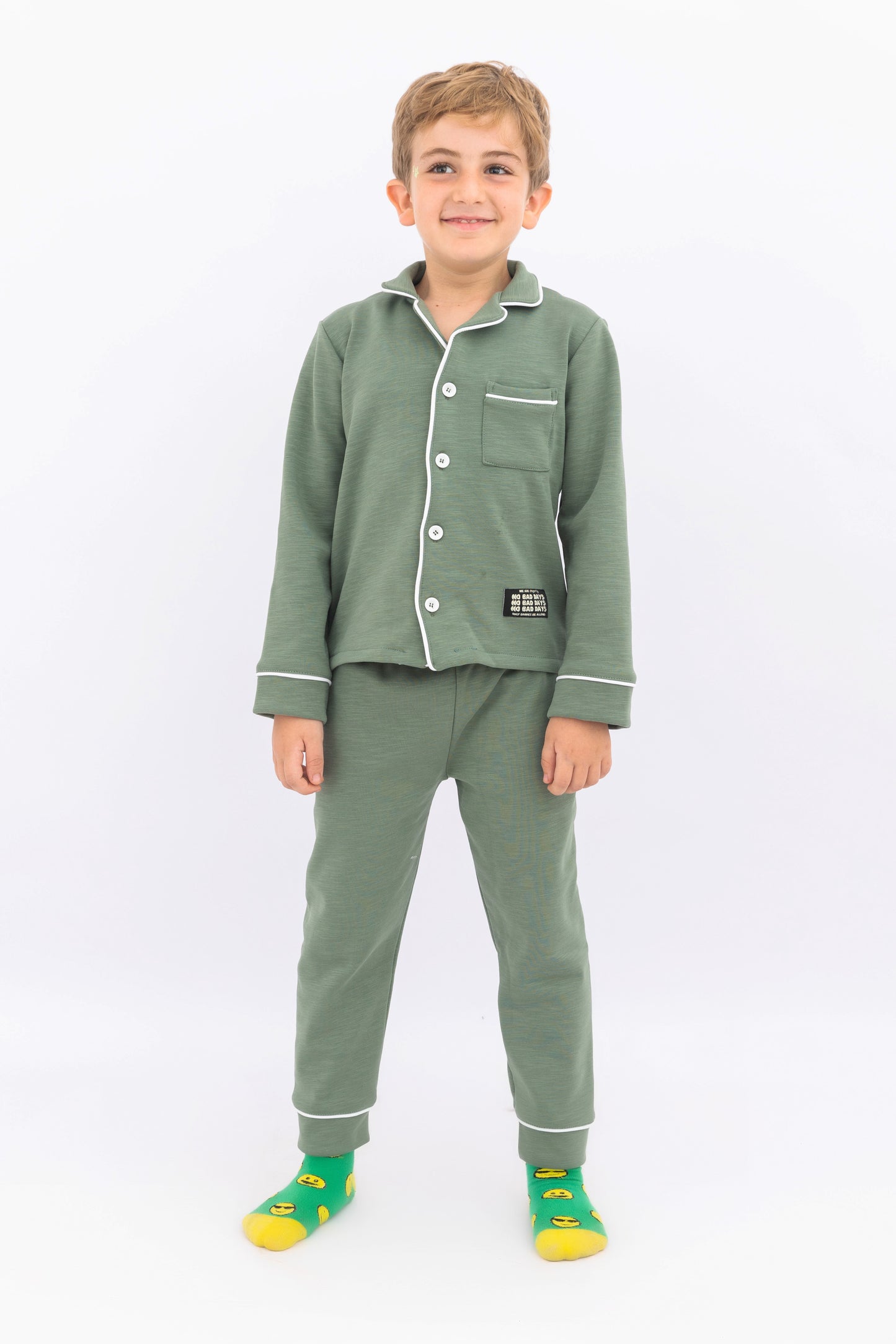 Winter Buttoned PJ - Olive