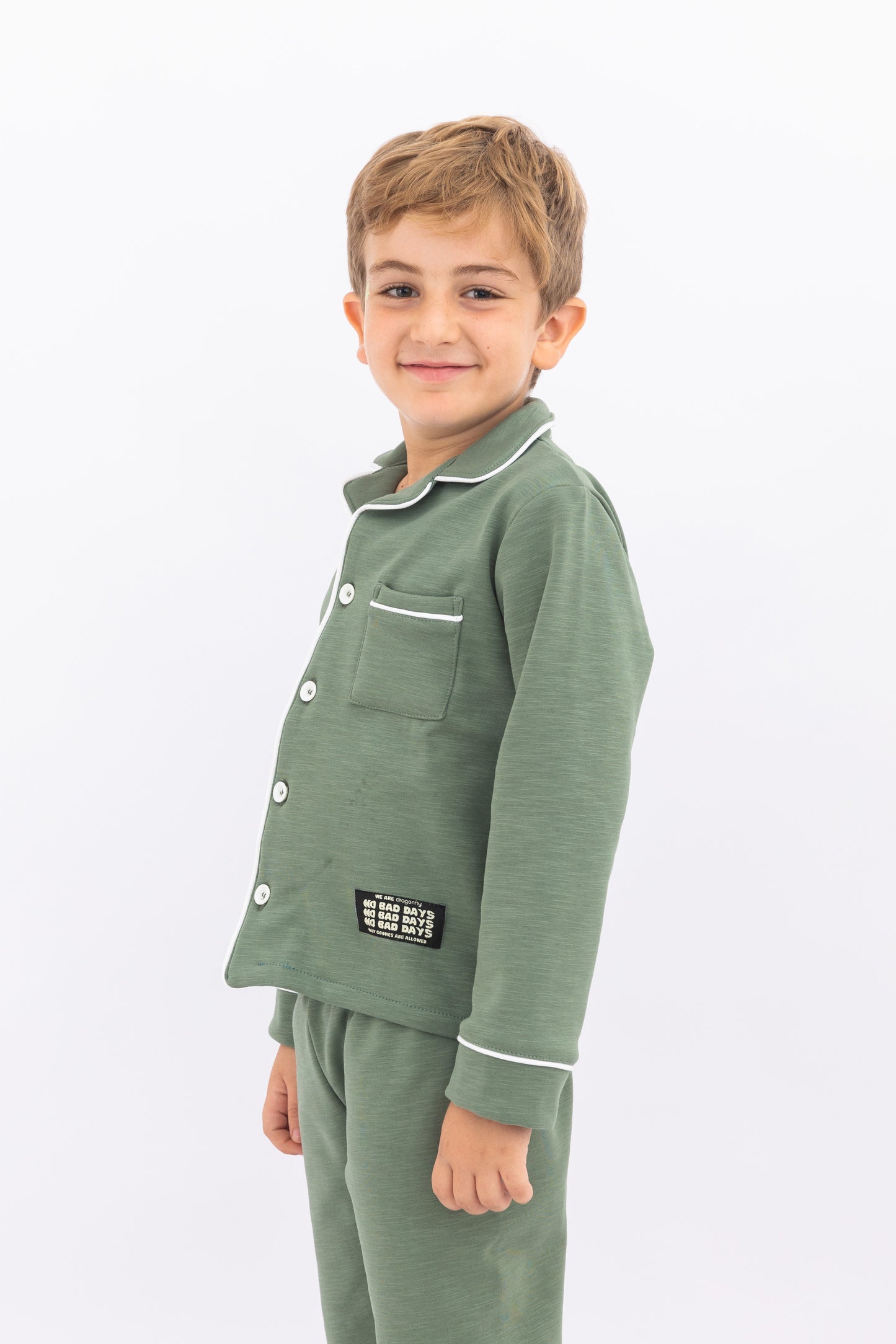 Winter Buttoned PJ - Olive
