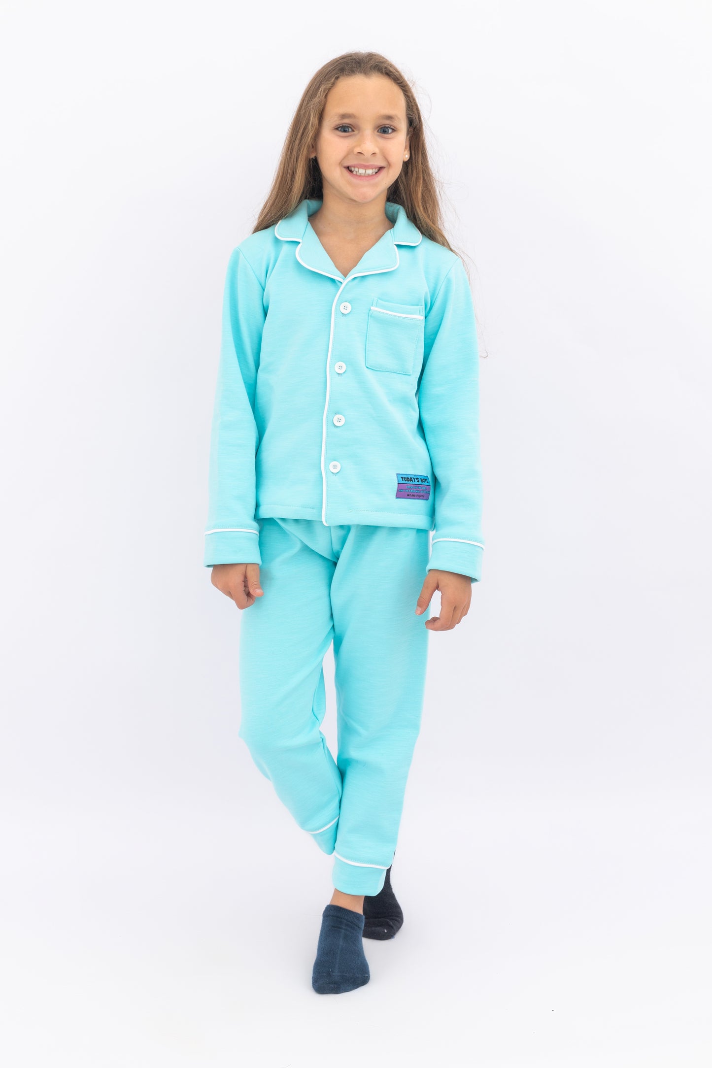 Unisex Winter Buttoned PJ - Baby Blue