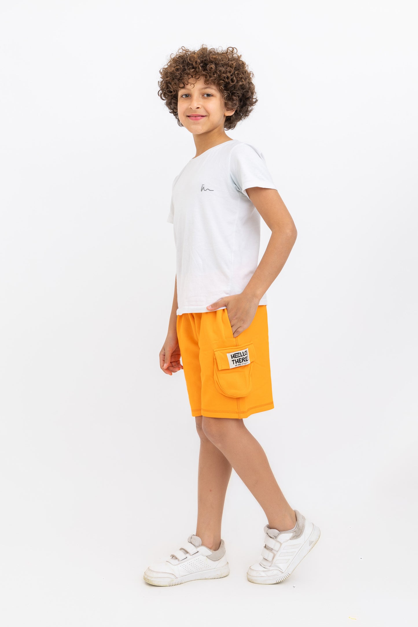 Orange Hello There! Shorts