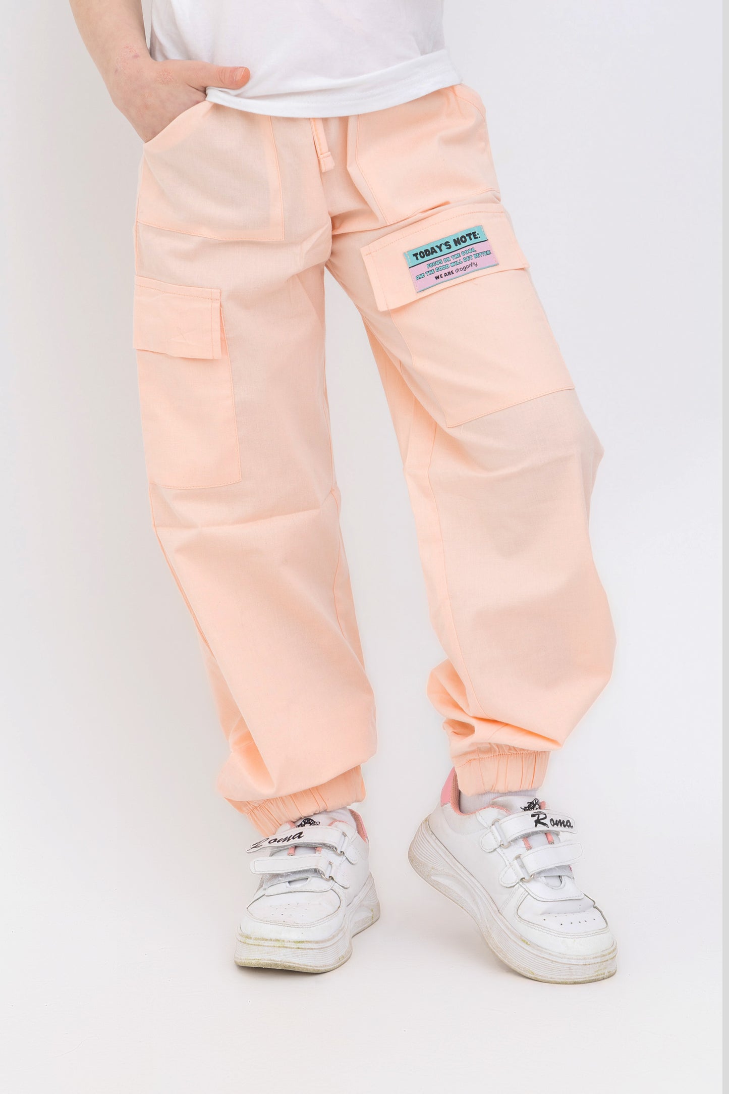 Pink Cargo Pants with a note