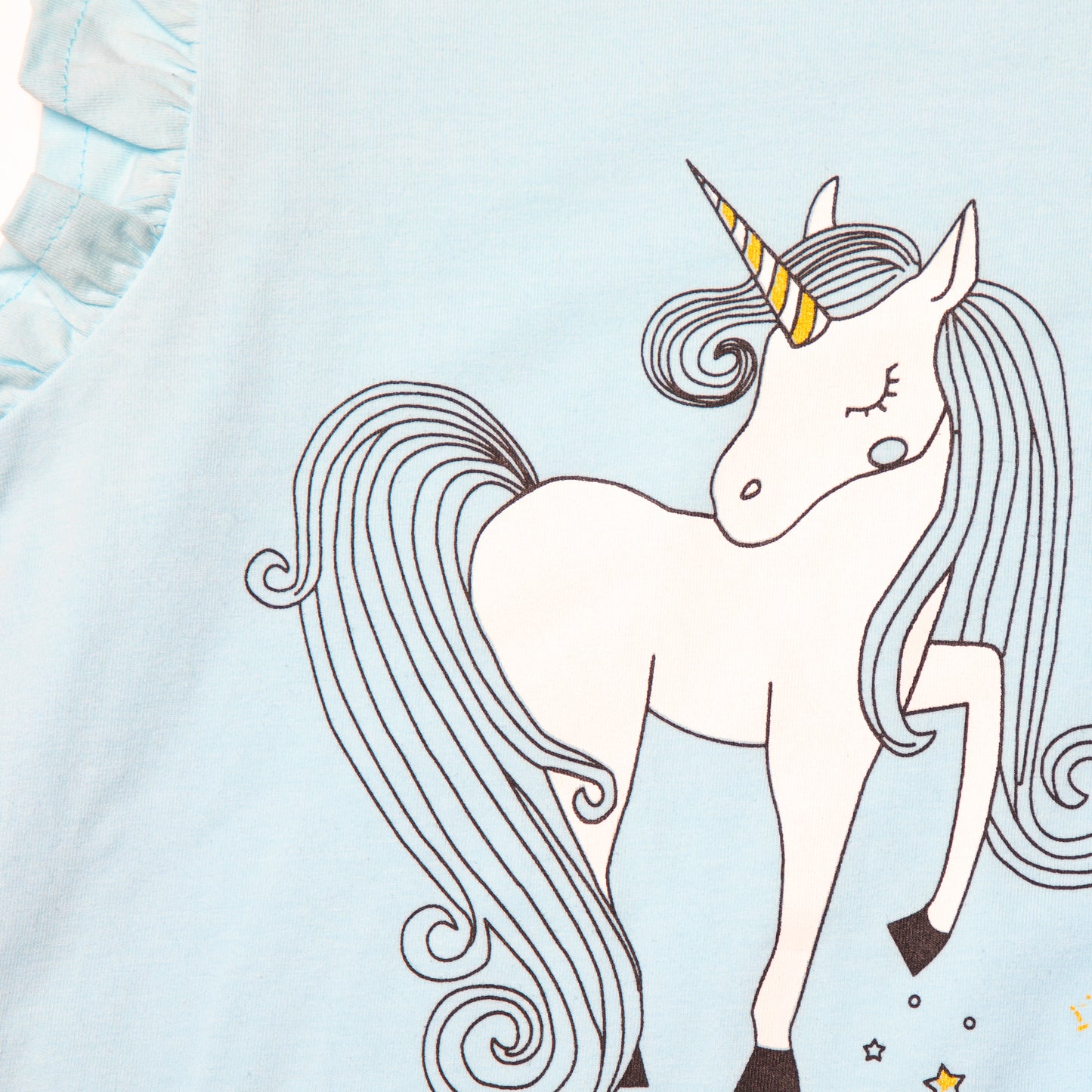 Baby Blue Unicorn Ruffles PJ