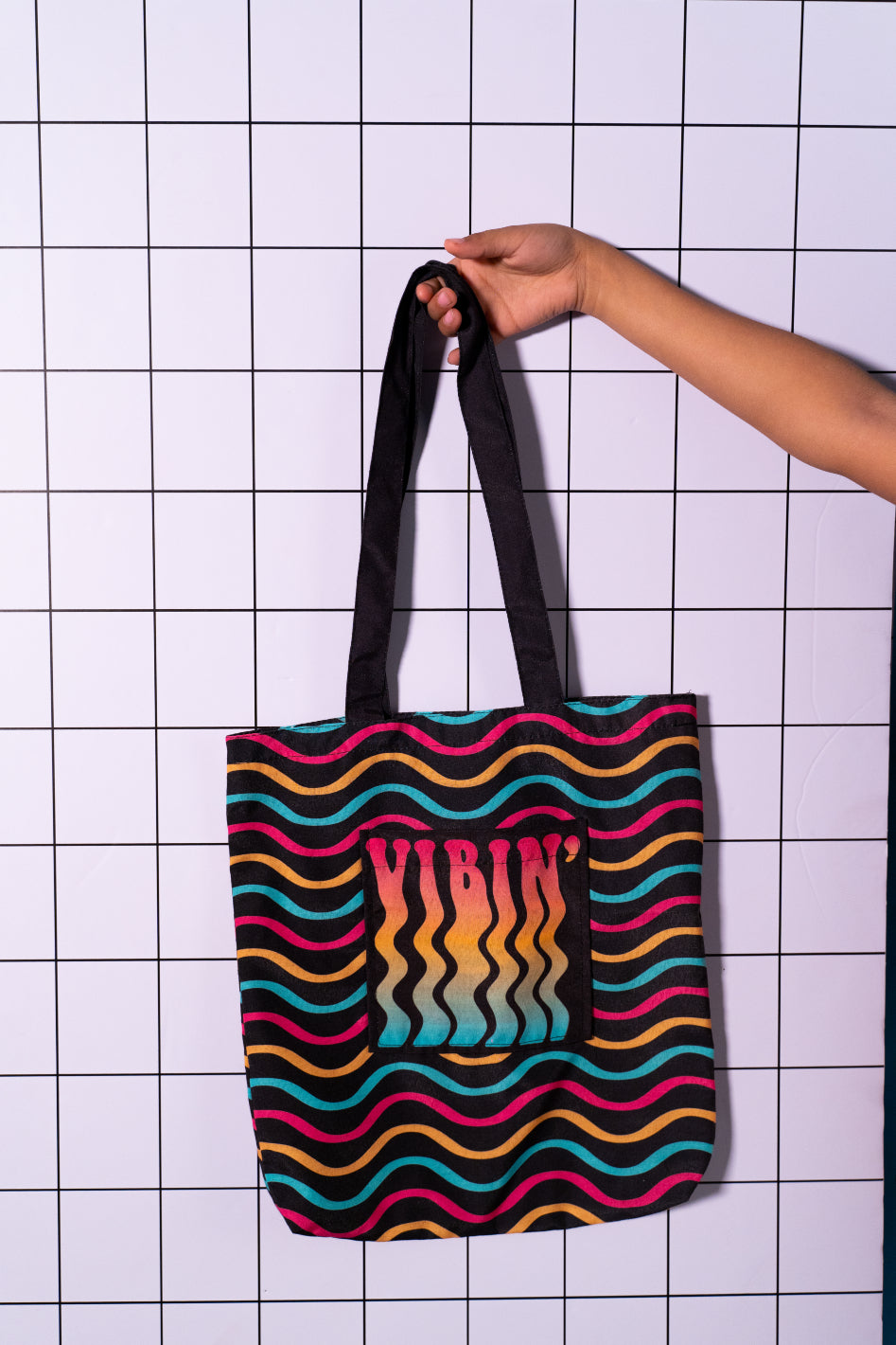 Black Vibin Tote Bag