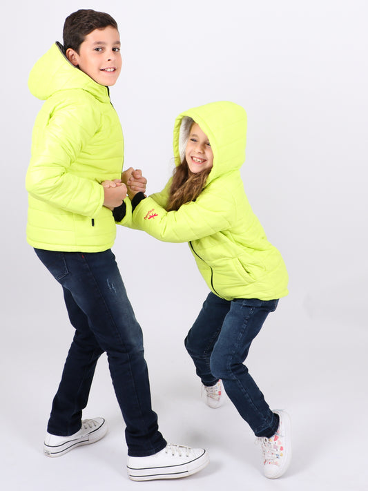 Neon Yellow Puffer Jacket