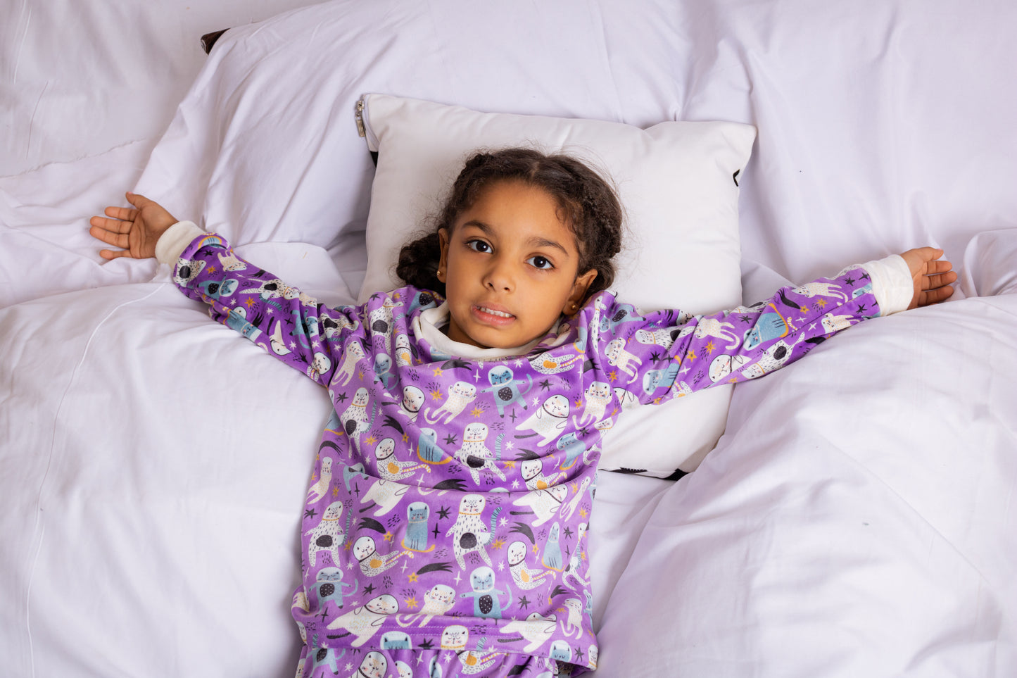 Light Purple Space Cats PJ