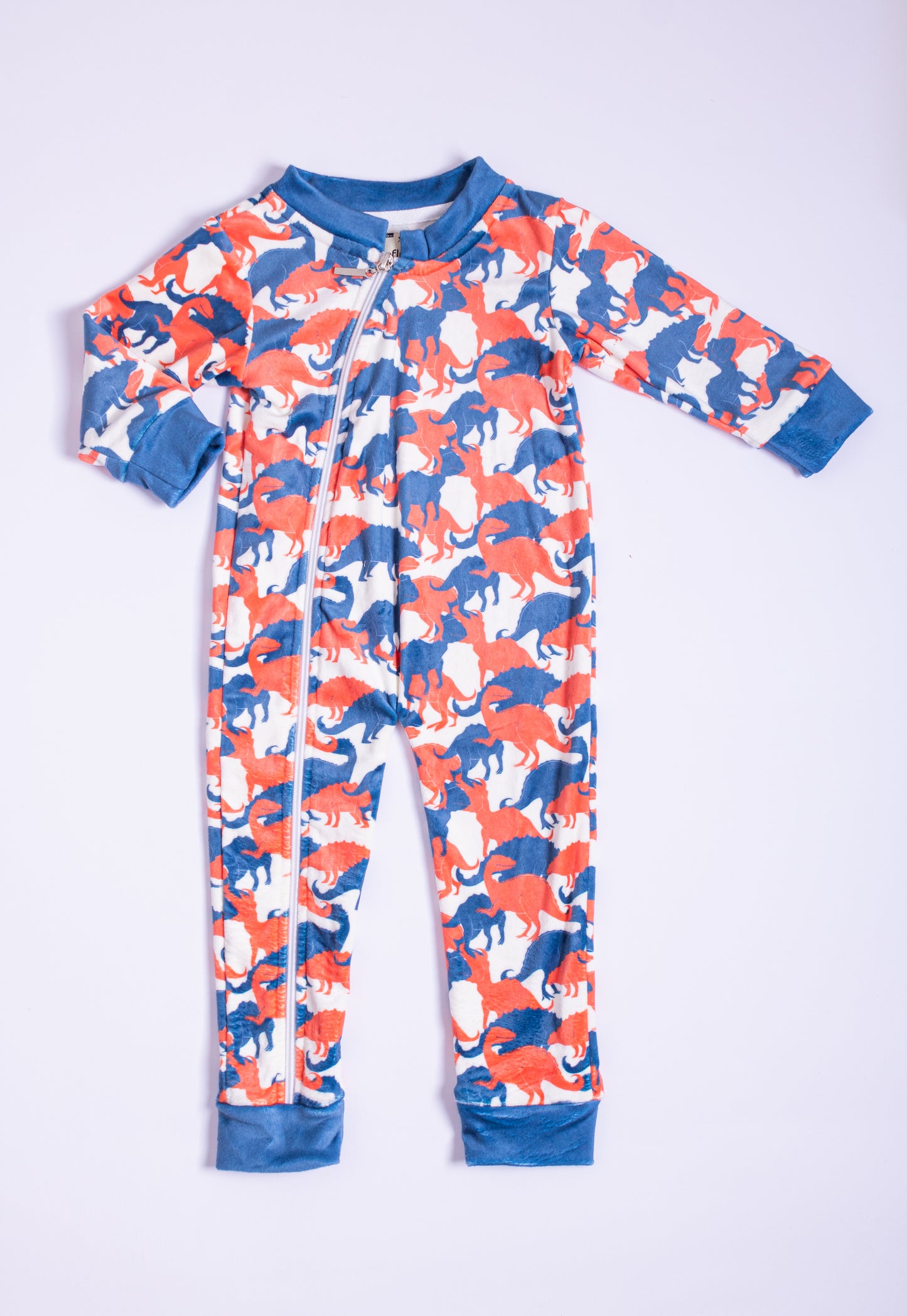 Navy/Orange Dino Attack! Newborn Onesie