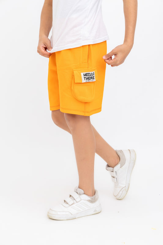 Orange Hello There! Shorts