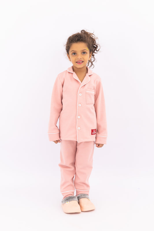 Winter Buttoned PJ - Baby Pink
