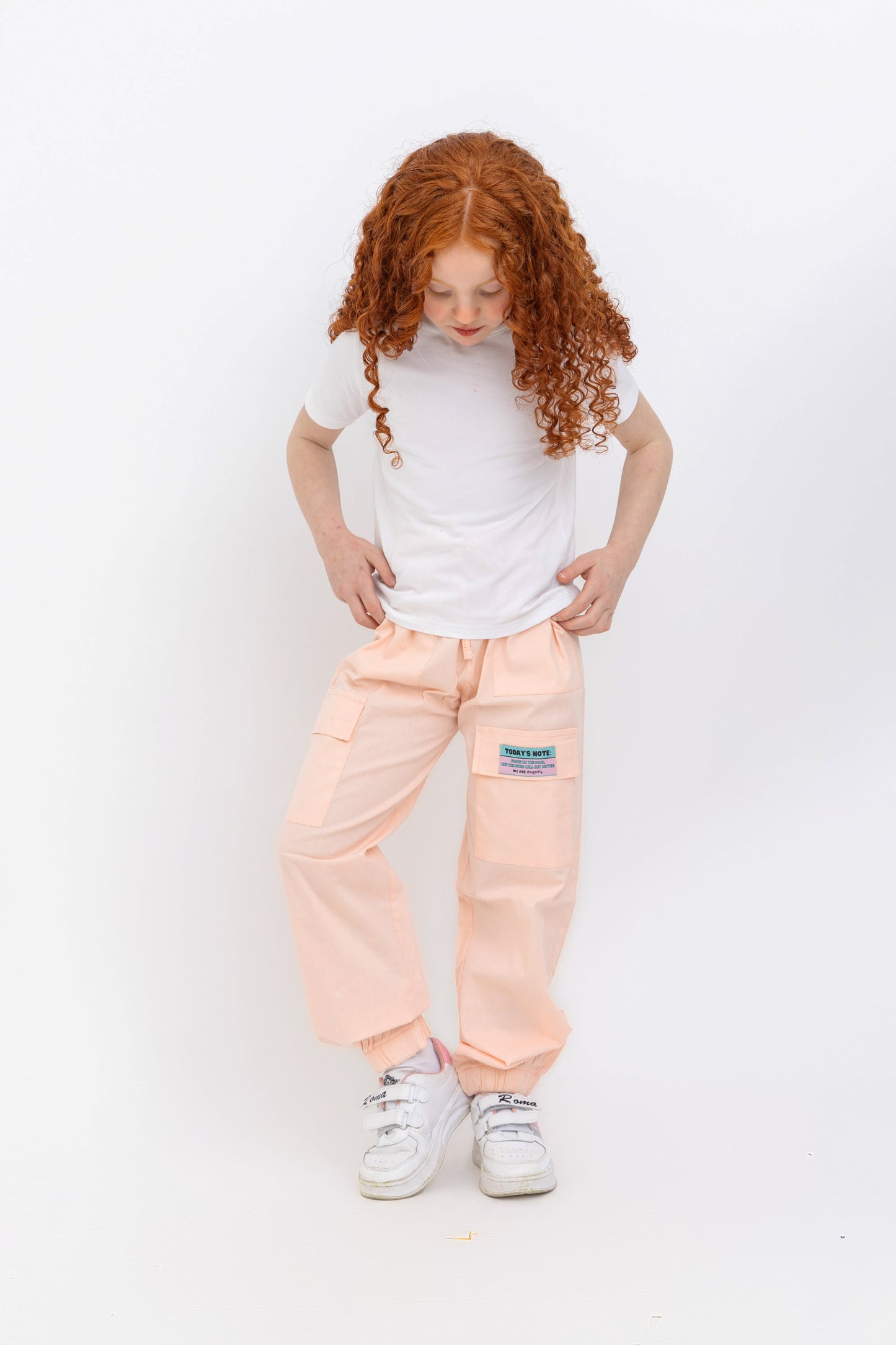 Pink Cargo Pants with a note