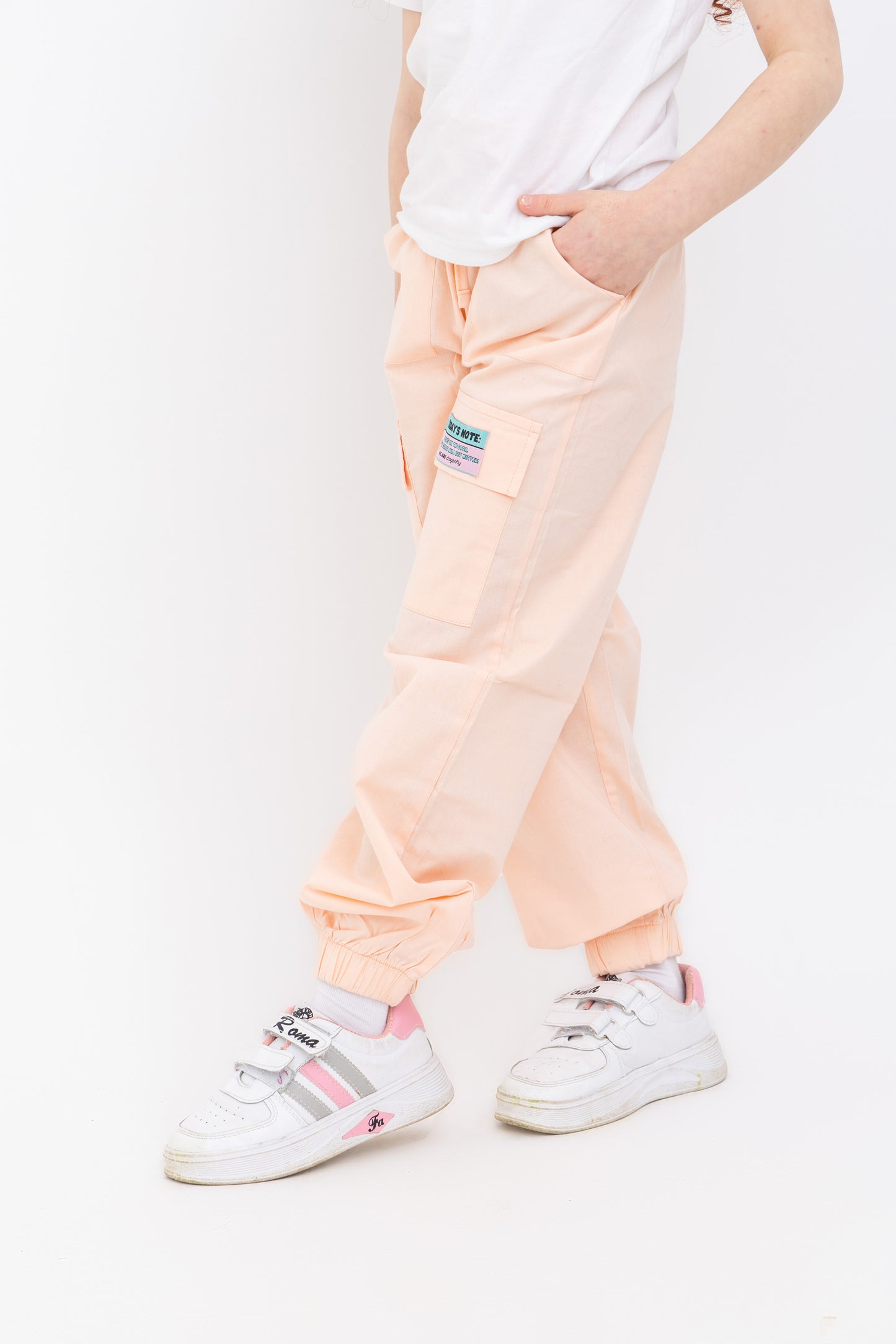 Pink Cargo Pants with a note