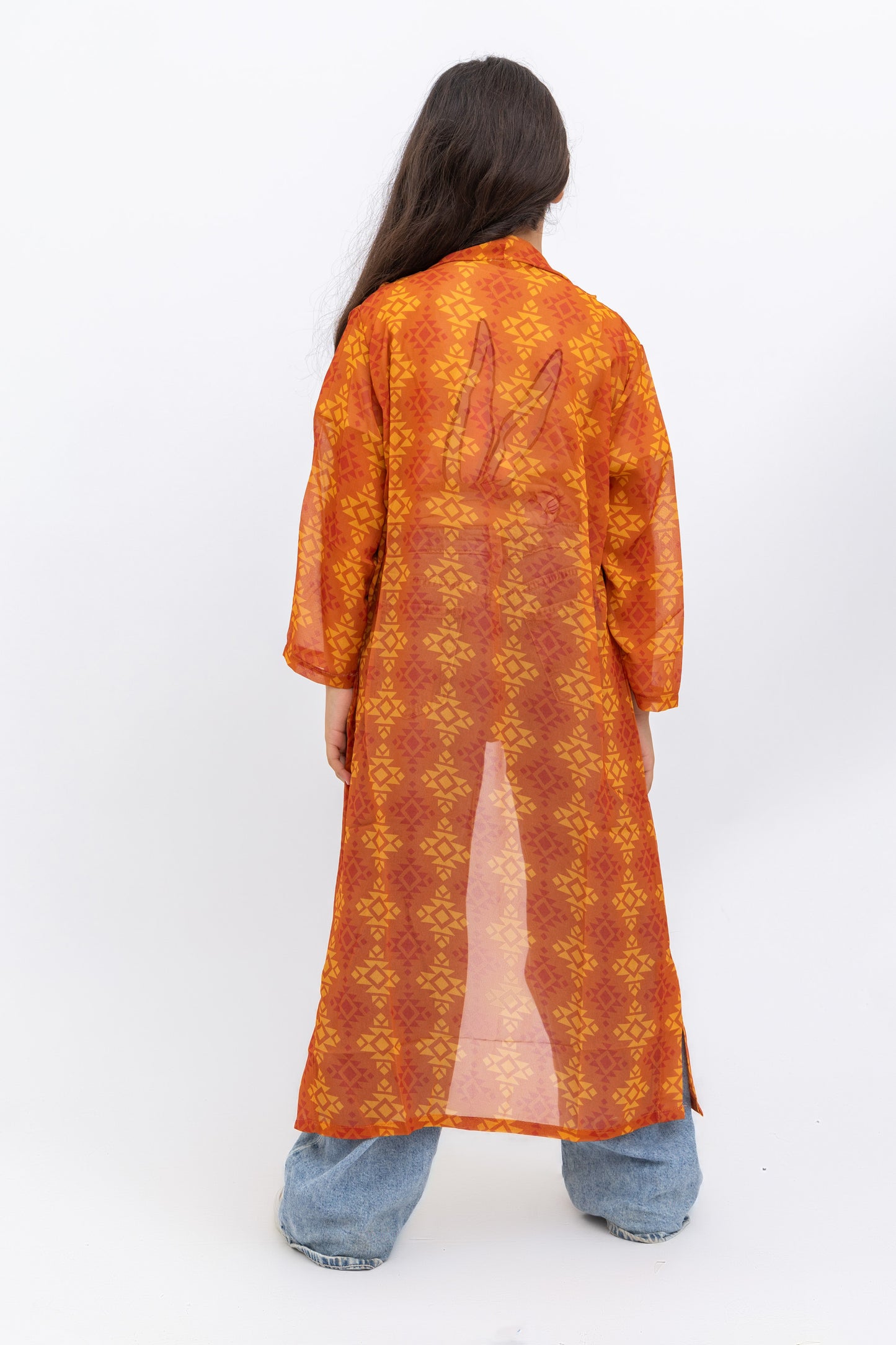 The Dark Orange Ramadan Kimono