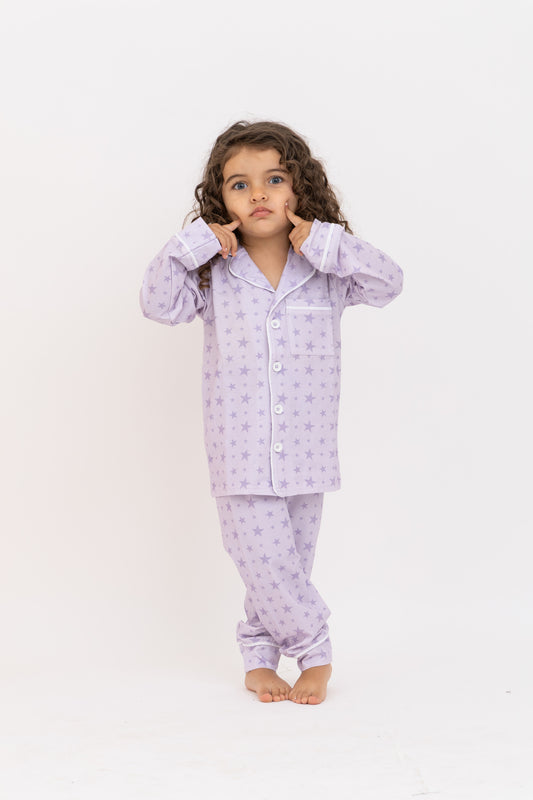 Stars Long Sleeve Button Up PJ