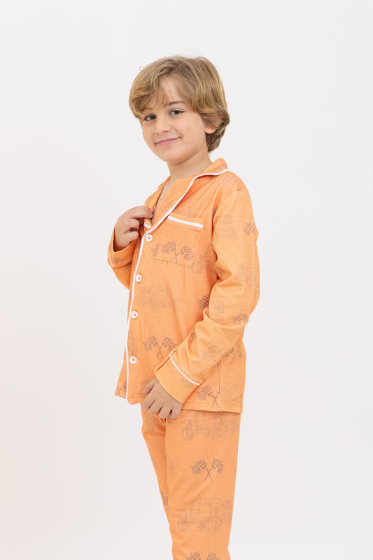 Racing Long Sleeve Button Up PJ