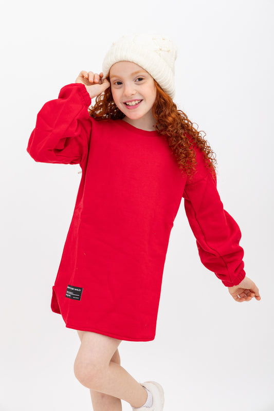 Red Sweatshirt Dress