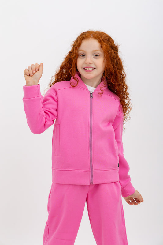 Pink Zipped Sweatshirt Set