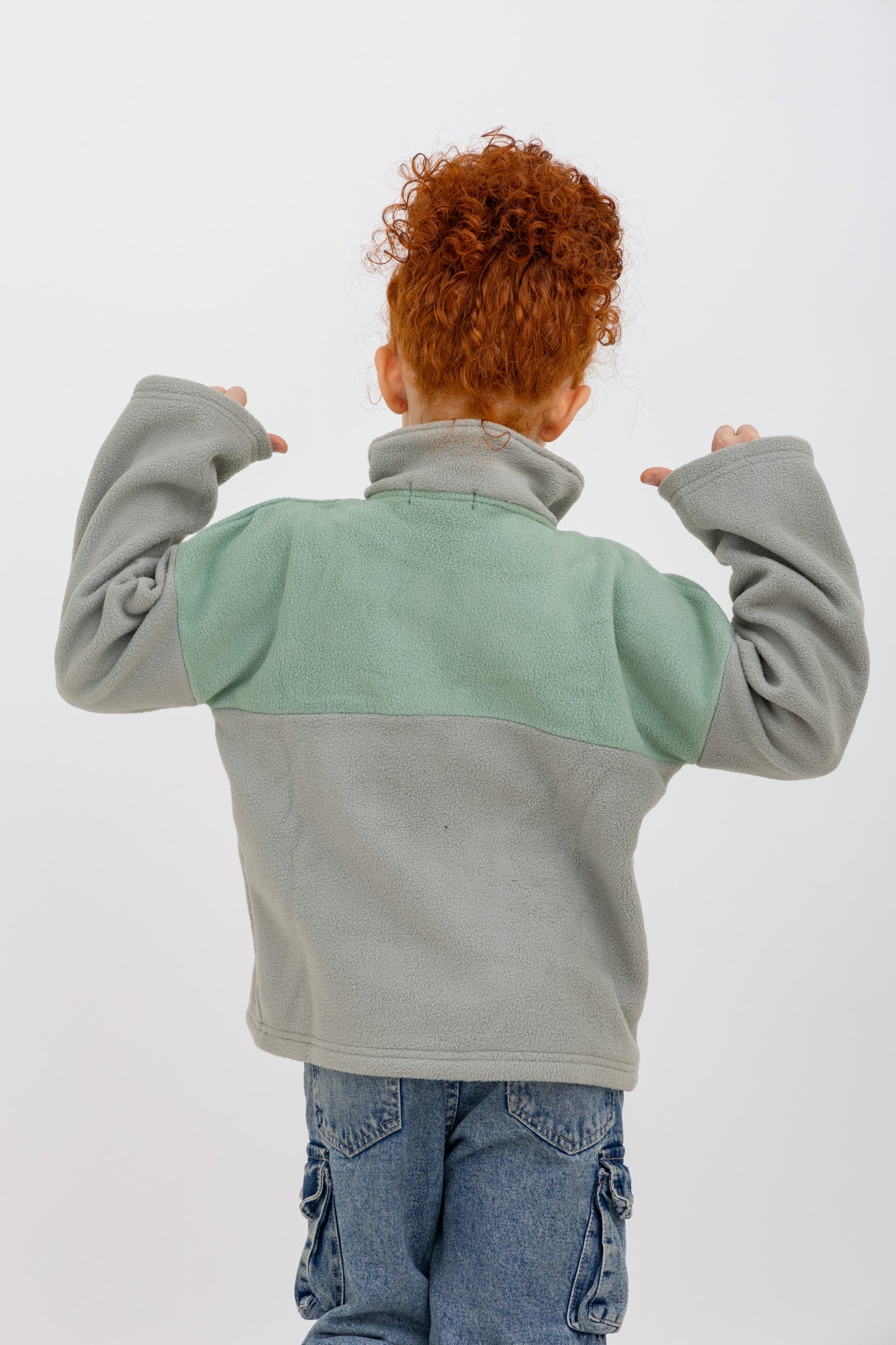 Mint & Grey Fleece Unisex Half Zip