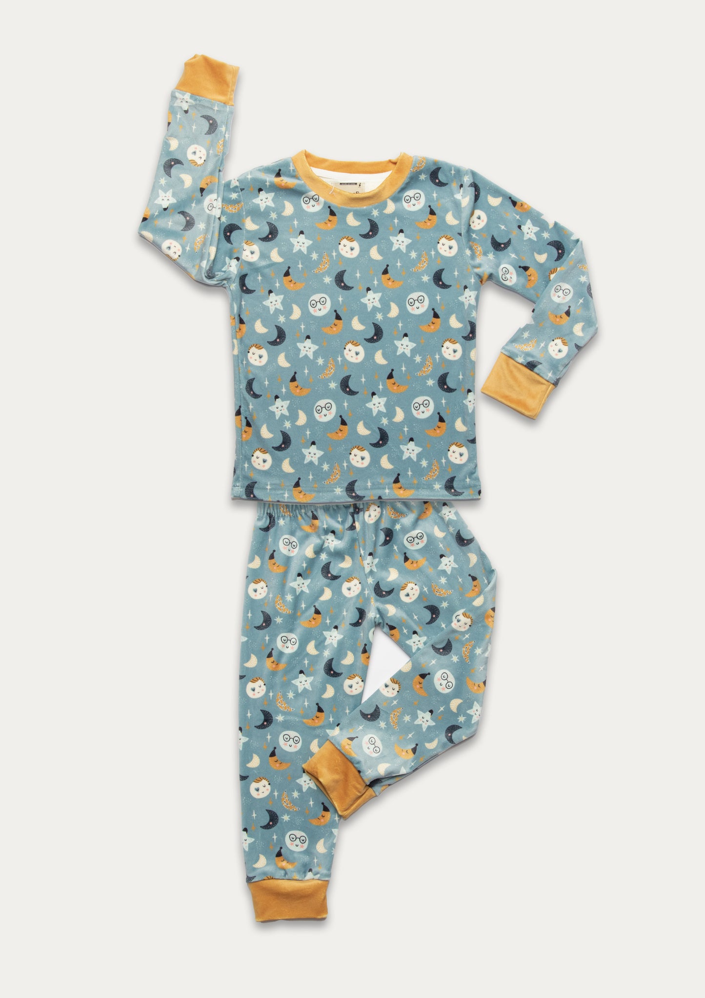 Light Blue Sleepy Moons PJ