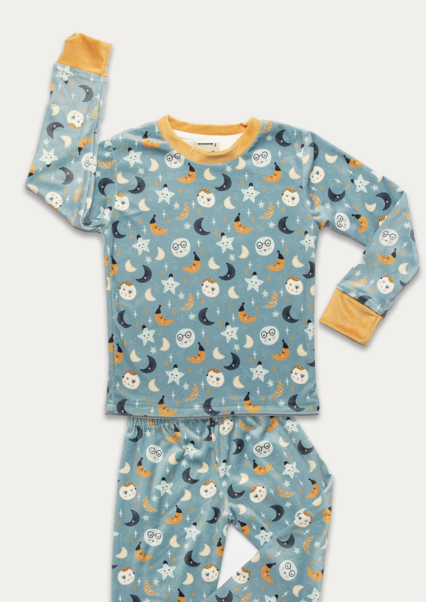 Light Blue Sleepy Moons PJ