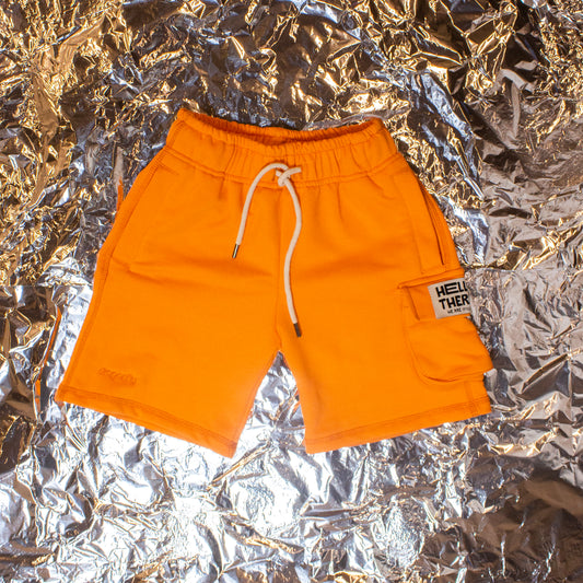 Orange Hello There! Shorts
