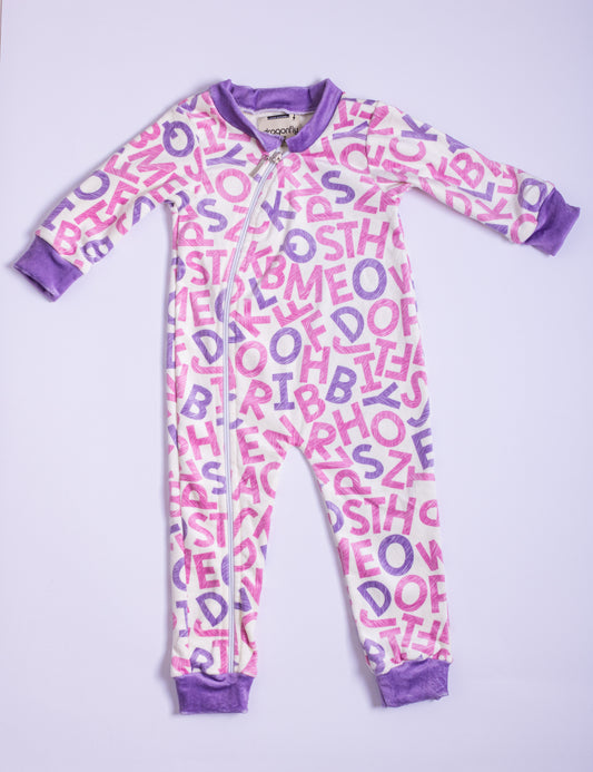 Pink/Purple Word Puzzle Newborn Onesie